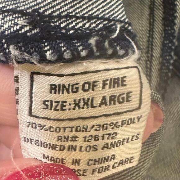 Men’s Ring of Fire Los Angeles Denim Vest XXL - Picture 7 of 8